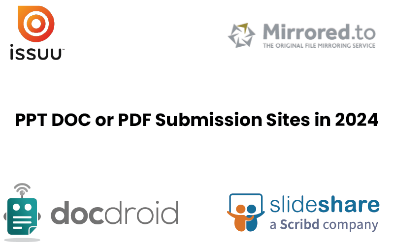 PPT DOC or PDF Submission Sites in 2024